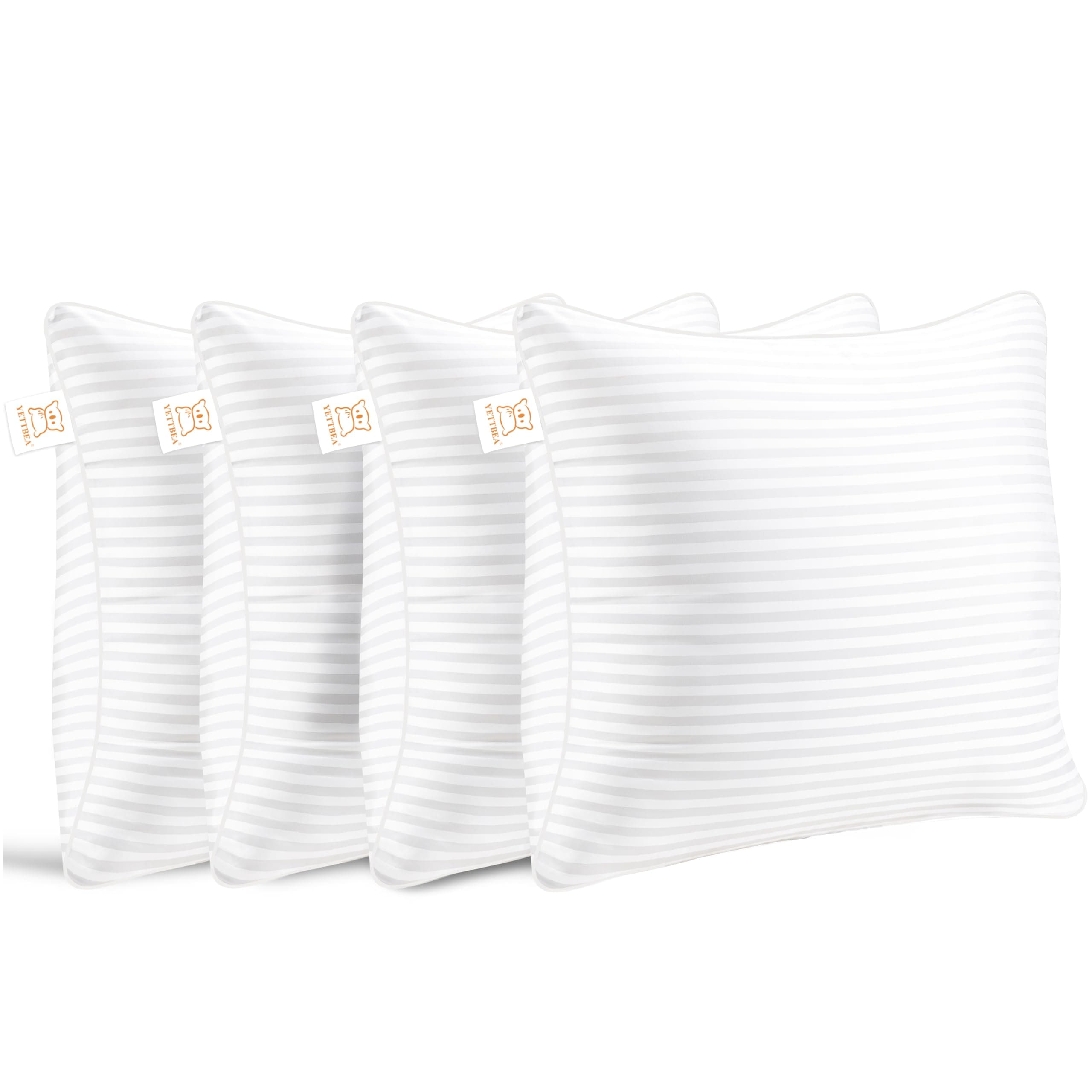 Pillow Insert Set of 4, Soft Virgin Microfiber Square Throw Pillow Inserts for Living Room, Couch Bed Pillows, Down Alternative Filled, 18x18 Inch(45x45cm White