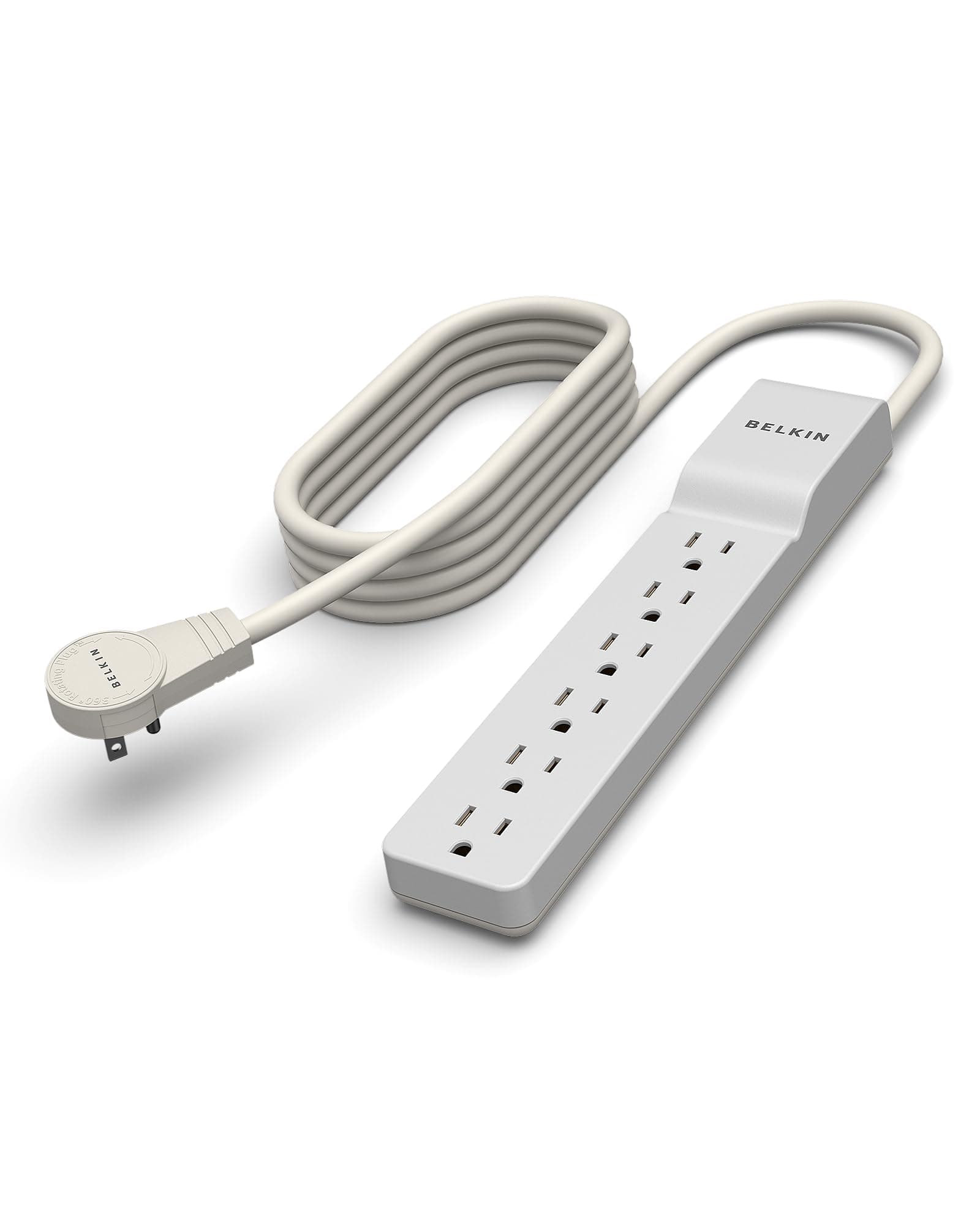 Belkin 6-Outlet Commercial Power Strip Surge Protector with 6-Foot Power Cord and Rotating Plug, 1080 Joules (BE106000-06R)