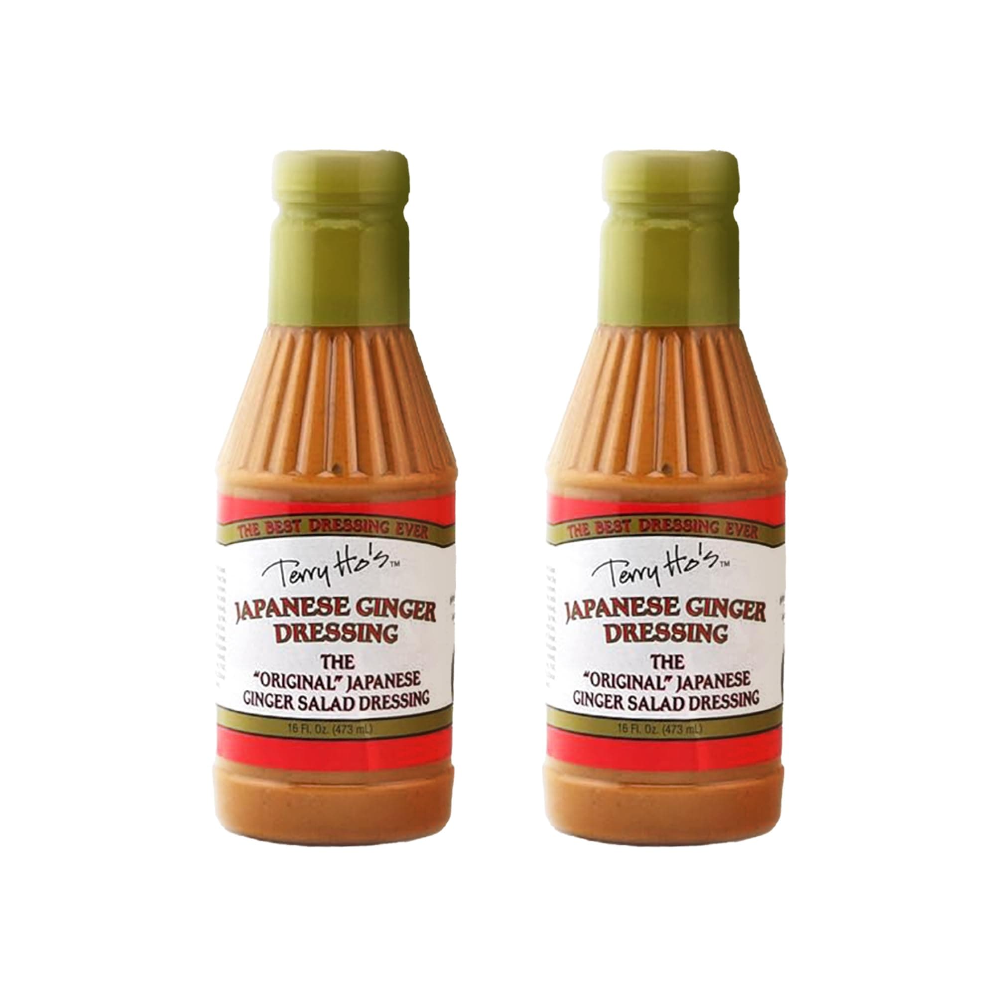 Terry Ho's Japanese Ginger Dressing 16 oz - Gluten-Free - Sesame Sauce for Salad, Dipping, Marinade - Perfect for Asian Food, Roasted Chicken, Potato Salad (Pack of 2)
