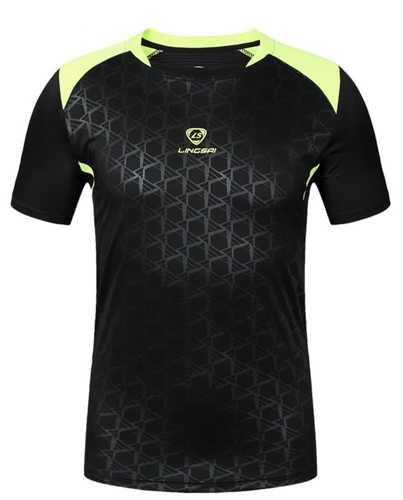 LUCKY SAILING Men's Short Sleeve Quick Dry Sports Athletic T-shirts fashion Tops Black-XXXL Apparel