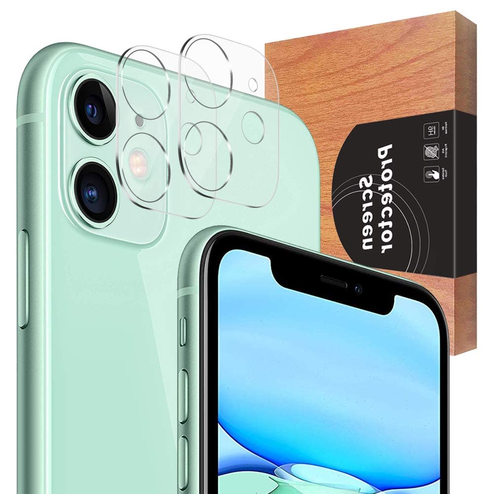 [ 2 Pack ] Camera Lens Protector for iPhone 11,[New Version] Add Cameras Flash Circle Tempered Glass Easy Install 9H Hardness Scratch Resistant