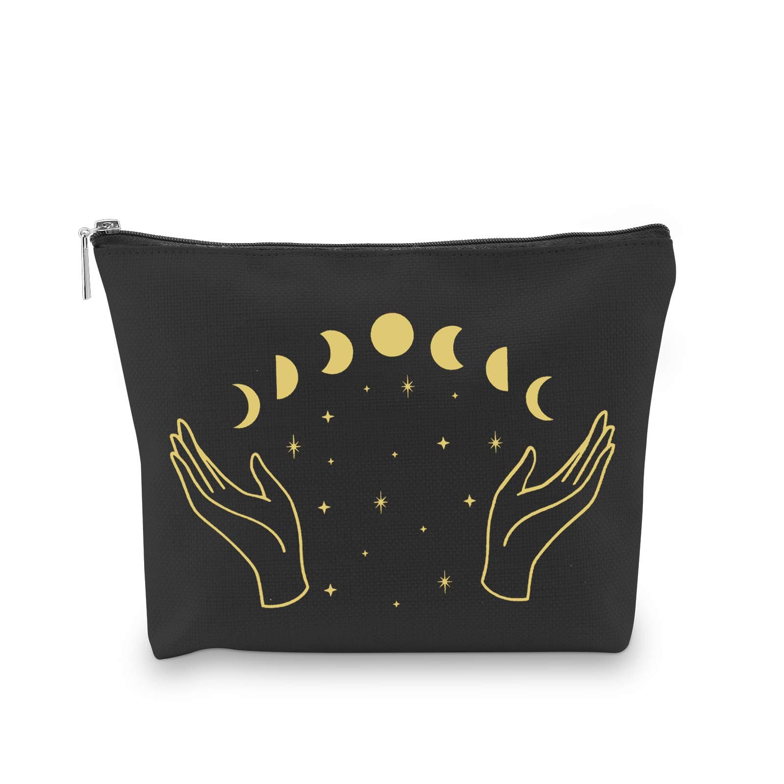 GJTIMMoon Witch Zipper Pouch Bag for Tarot Cards Crystals Witchy Things Moon Phase Bag (Moon Witch Bag)