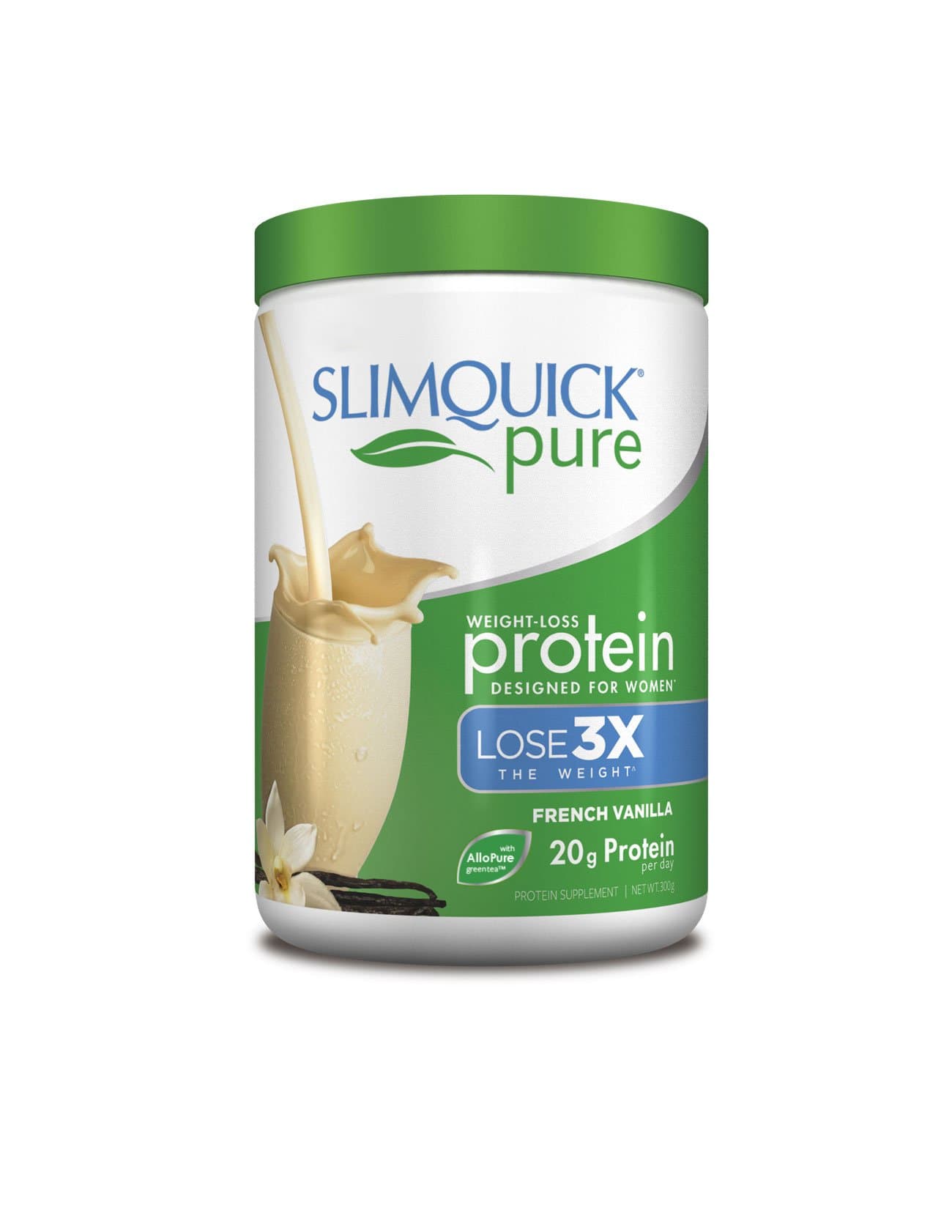 Slimquick® Pure Protein Powder, Low Calorie Dietary Supplement, Vanilla, 300 Gram, Lose 3X The Weight