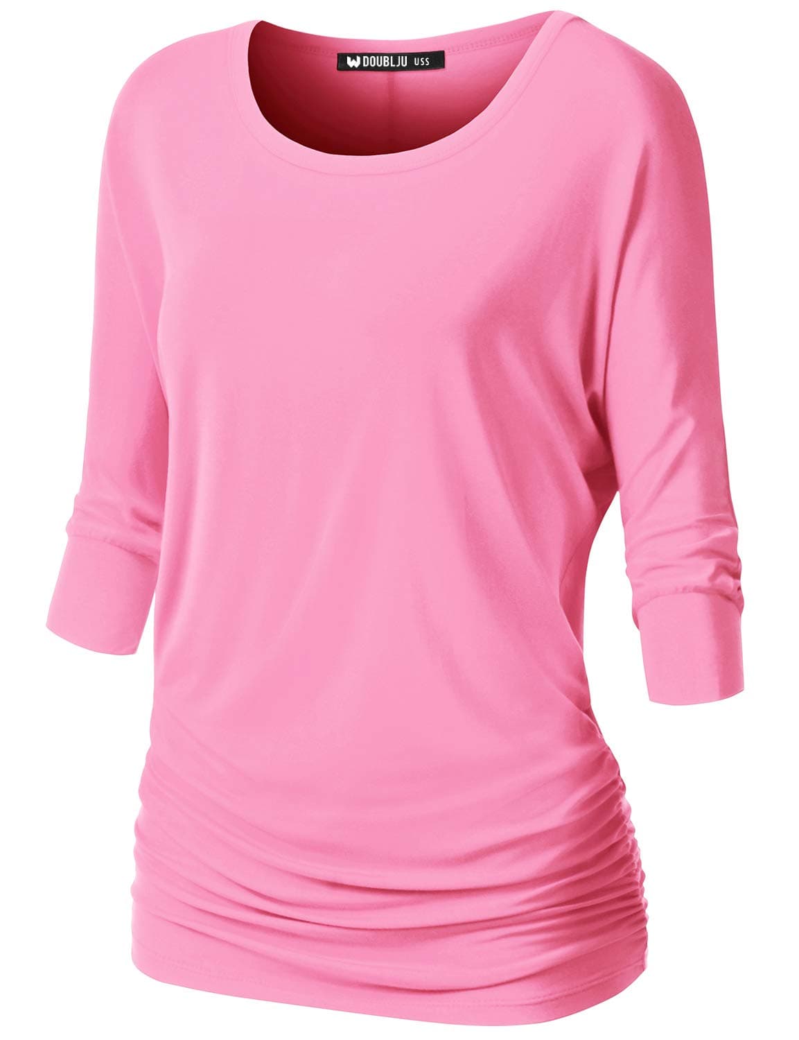 NINEXIS Womens V-Neck 3/4 Sleeve Drape Dolman Top