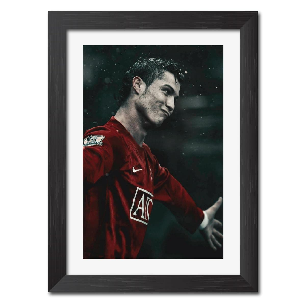 TenorArts Cristiano Ronaldo Manchester United Legend Back Home Laminated Poster Framed Painting with Matt Finish Black Frame (12 inches x 9inches)