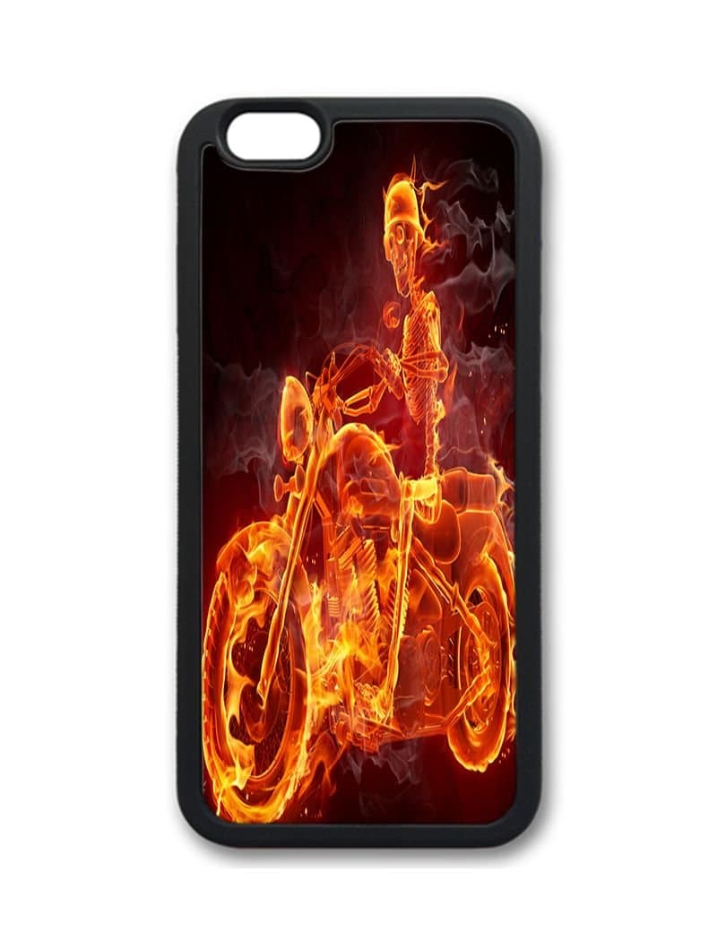 Fantastic Faye PC Material Skull Cute Hot Selling Top Quality Special Design Fire Flowers Motobike Guitar Cell Phone Cases For iPhone 6 No.16
