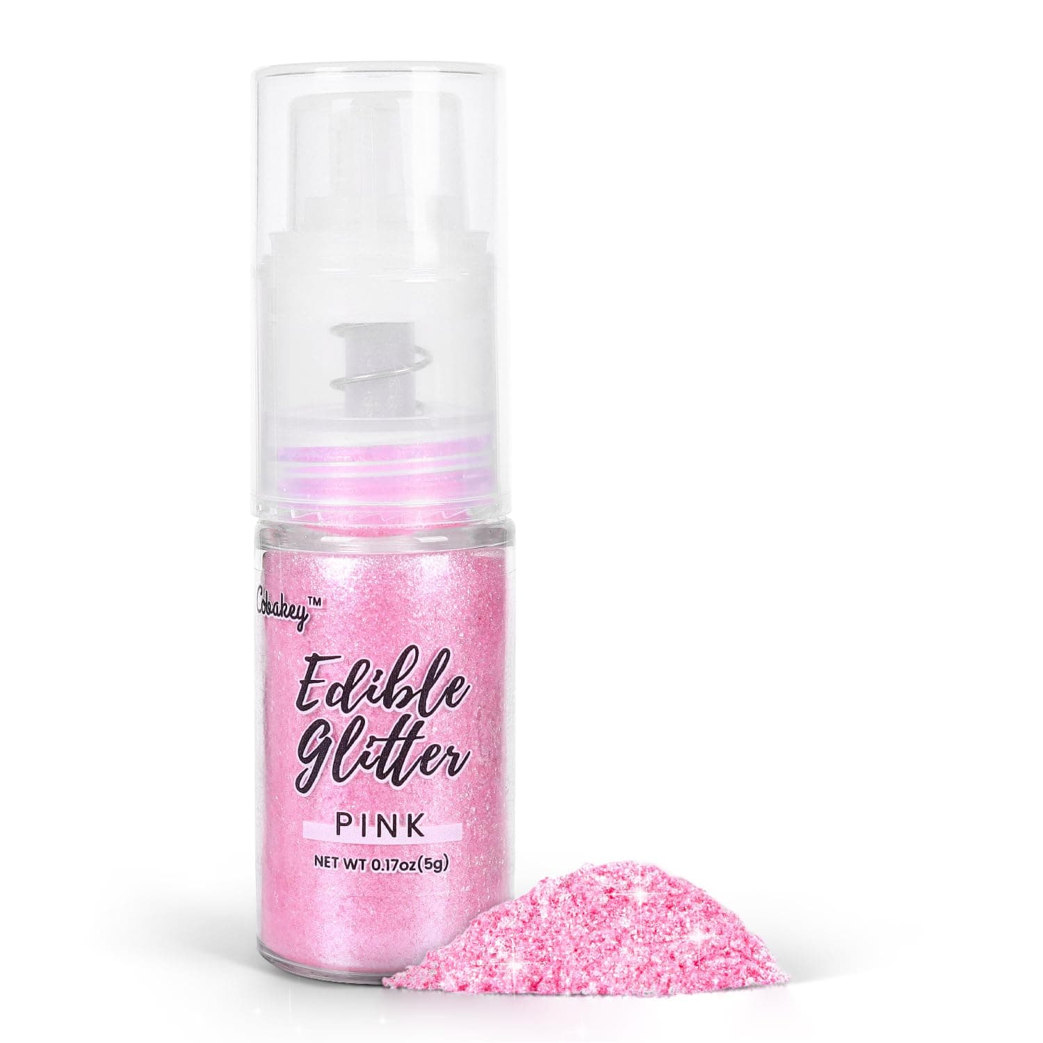 Shimmer Pink Edible Glitter Spray, 5g Edible Glitter for Cocktails, Cobakey Luster Dust Edible for Cake Decorating, Drinks, Baking, Chocolate, Strawberrie