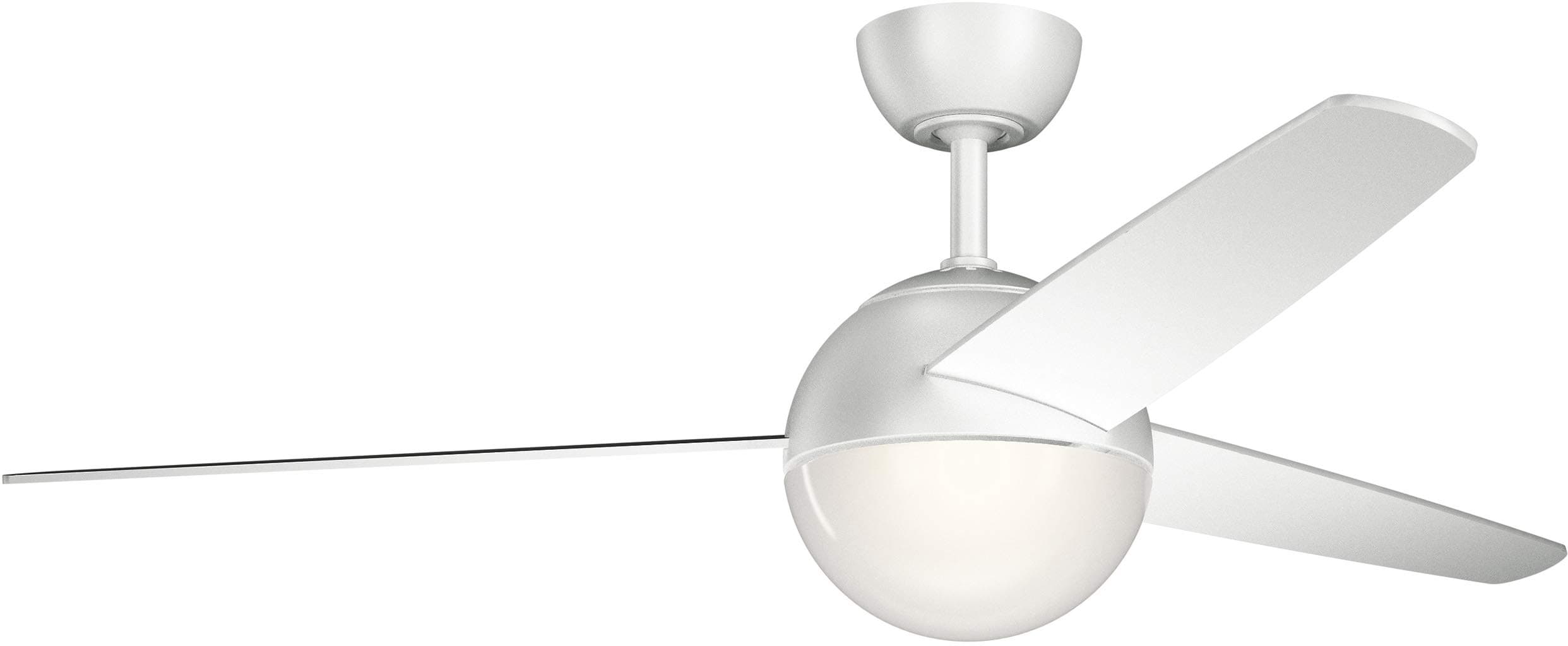 300710MWH Protruding Mount, 3 White Blades Ceiling fan with 17 watts light, Matte White