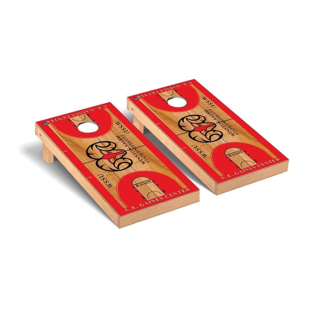 NCAA Basketball Wooden Cornhole Game Set NCAA Team: Winston Salem State Rams