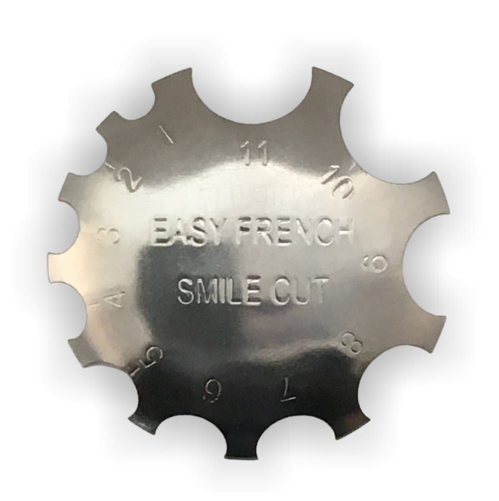 Easy French Smile Cut Edge Trimmer, Metal Template Cutter for Acrylic UV Gel Nails