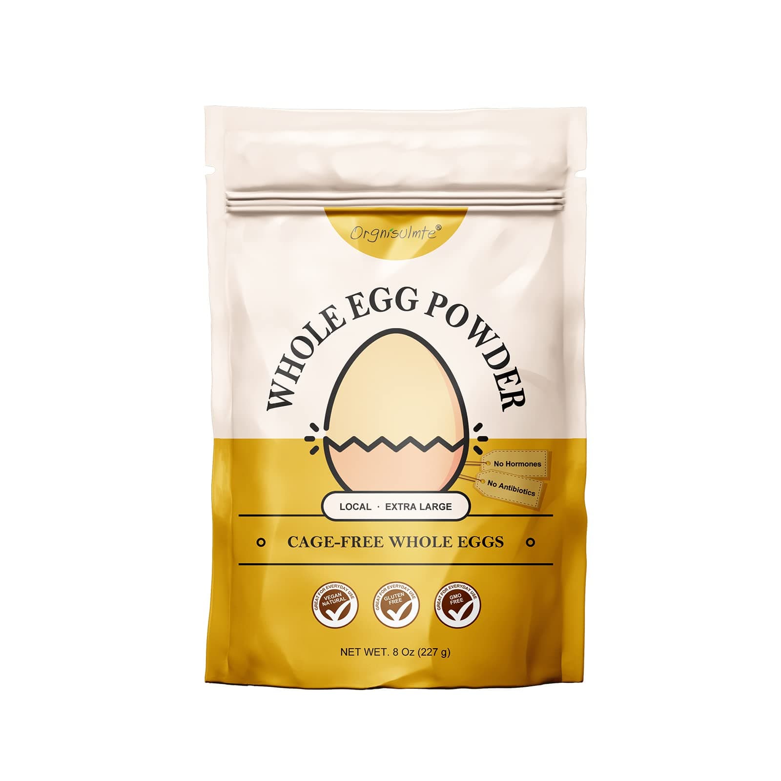 Orgnisulmte Whole Egg Powder, Fresh Pasteurized Egg Powder, All Natural 8 Oz