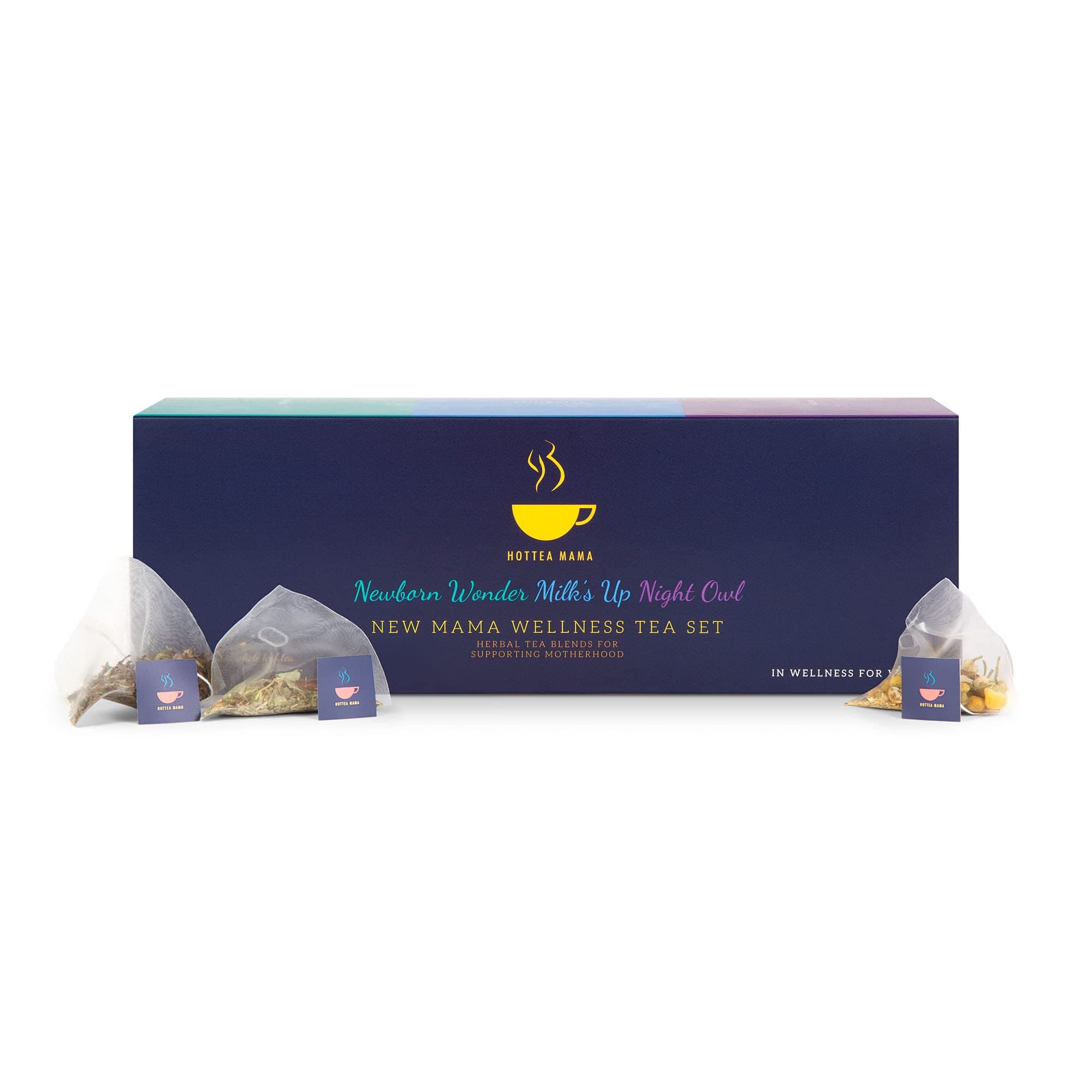 HOTTEA MAMA New Mama Gift Set, 3 Types Of Whole Leaf Tea Bags, Biodegradable, Plastic Free Tea Bags, Safe For Breastfeeding, Voted Best Maternity Product In UK Baby Awards 2019