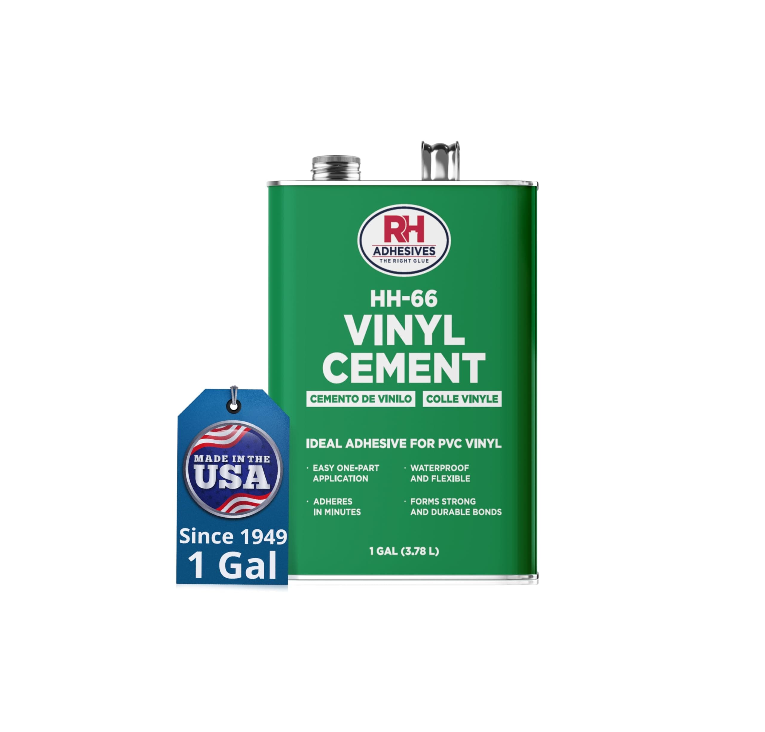 HH-66 Vinyl Cement 1 Gal. - Vinyl Adhesive, Cement Glue, Industrial Contact Cement for PVC & Vinyl Repair - Waterproof Flexible Vinyl Glue for Tarps, Pool Liners, Inflatables & Marine – RH Adhesives