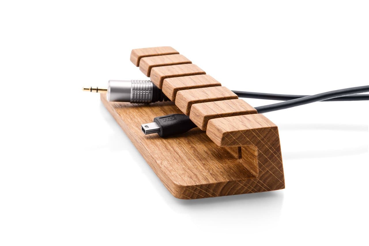 Wooden Cable and Charger Organizer – Cable Management for Power Cords and Charging Cables