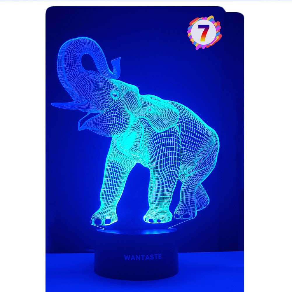 3D Elephant Decor Lamp Gift with Remote, 7 Color Changing Night Light Birthday Toys for Kids Girls Boys