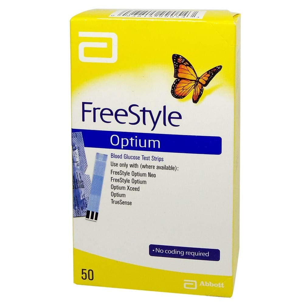 Optium Free Style 50 Strips With 100 Needles And One Lithium CR2032 Battery