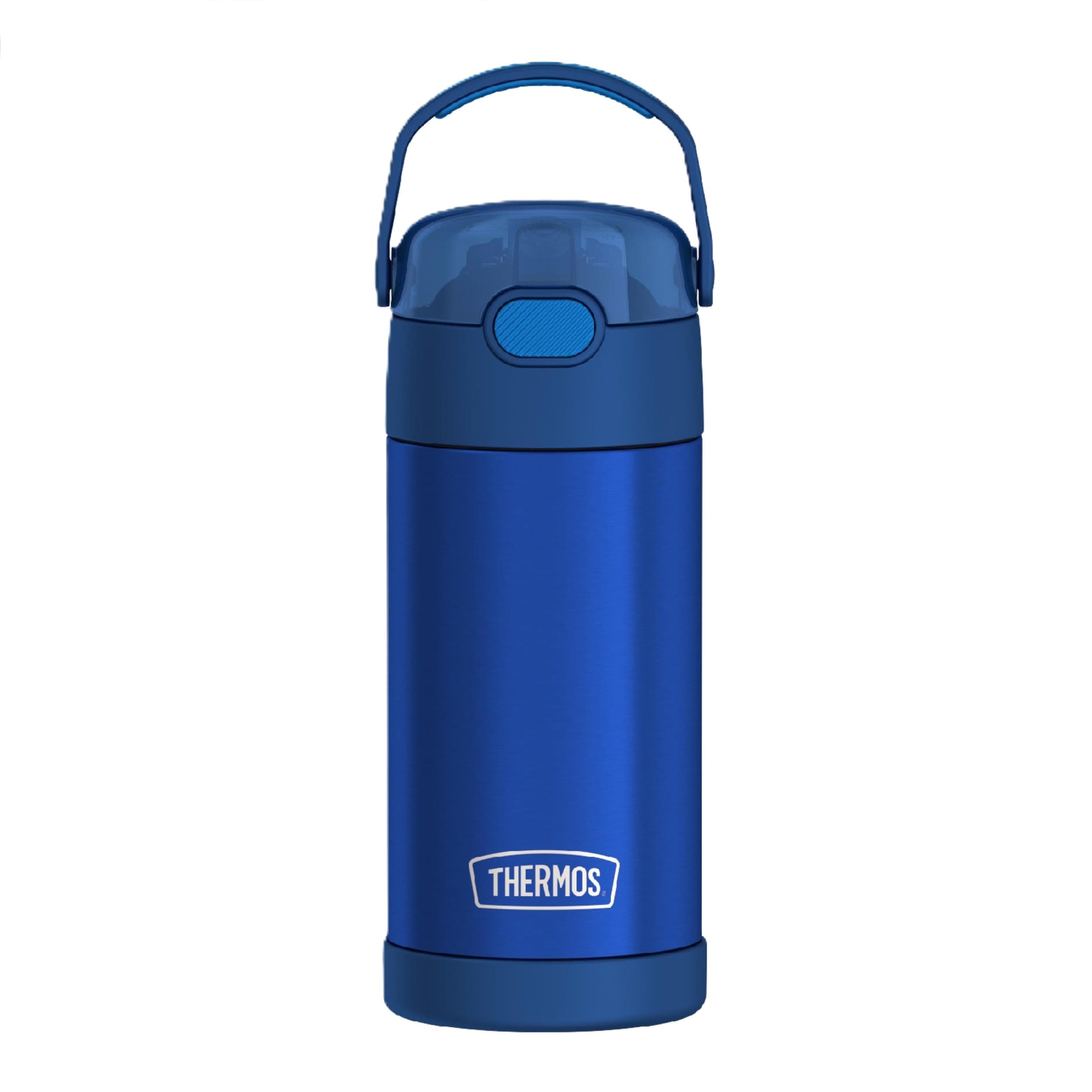 THERMOS FUNTAINER STAINLESS STEEL KIDS BLUE BOTTLE 355ML, F40123BL1, KIDS WATER BOTTLE WITH STRAW, INSULATED FLASK, HYDRATION BOTTLE WITH LID