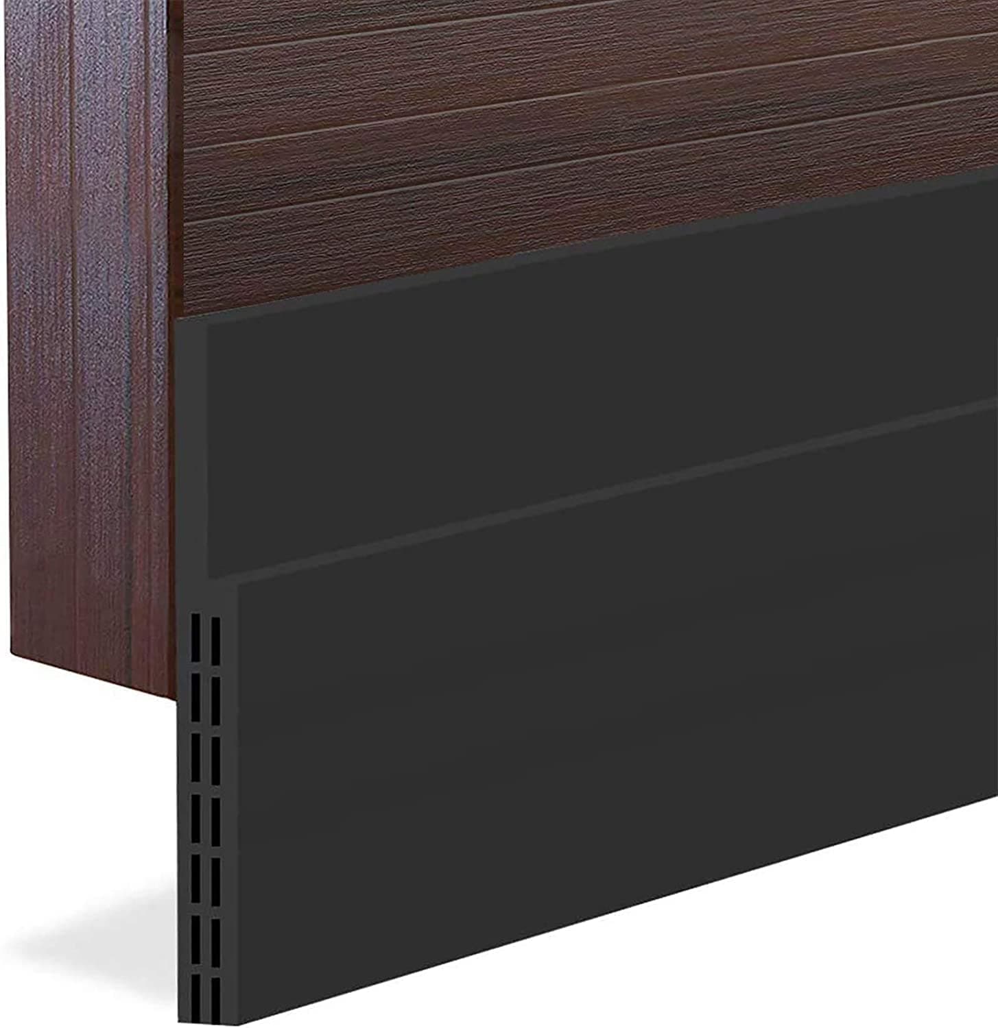 Hulameda [Upgraded] Large Gap Door Draft Stopper, 3-2/5"W Widened Door Sweep for Interior and Exterior Doors - Guard Against Drafts, Dust, Noise and Unwanted Animals| 3-2/5"W x 39"L, Black