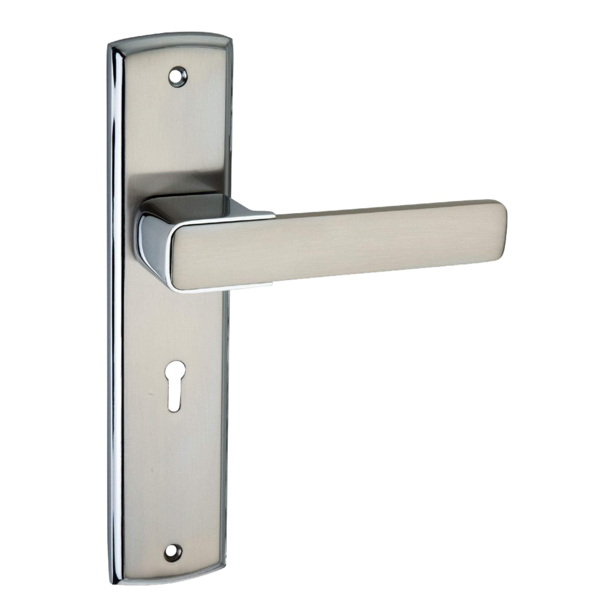 Harrison APPLE-60602 White Metal Premium Door Handle Set (Silver, 6 Lever, 3 Keys)