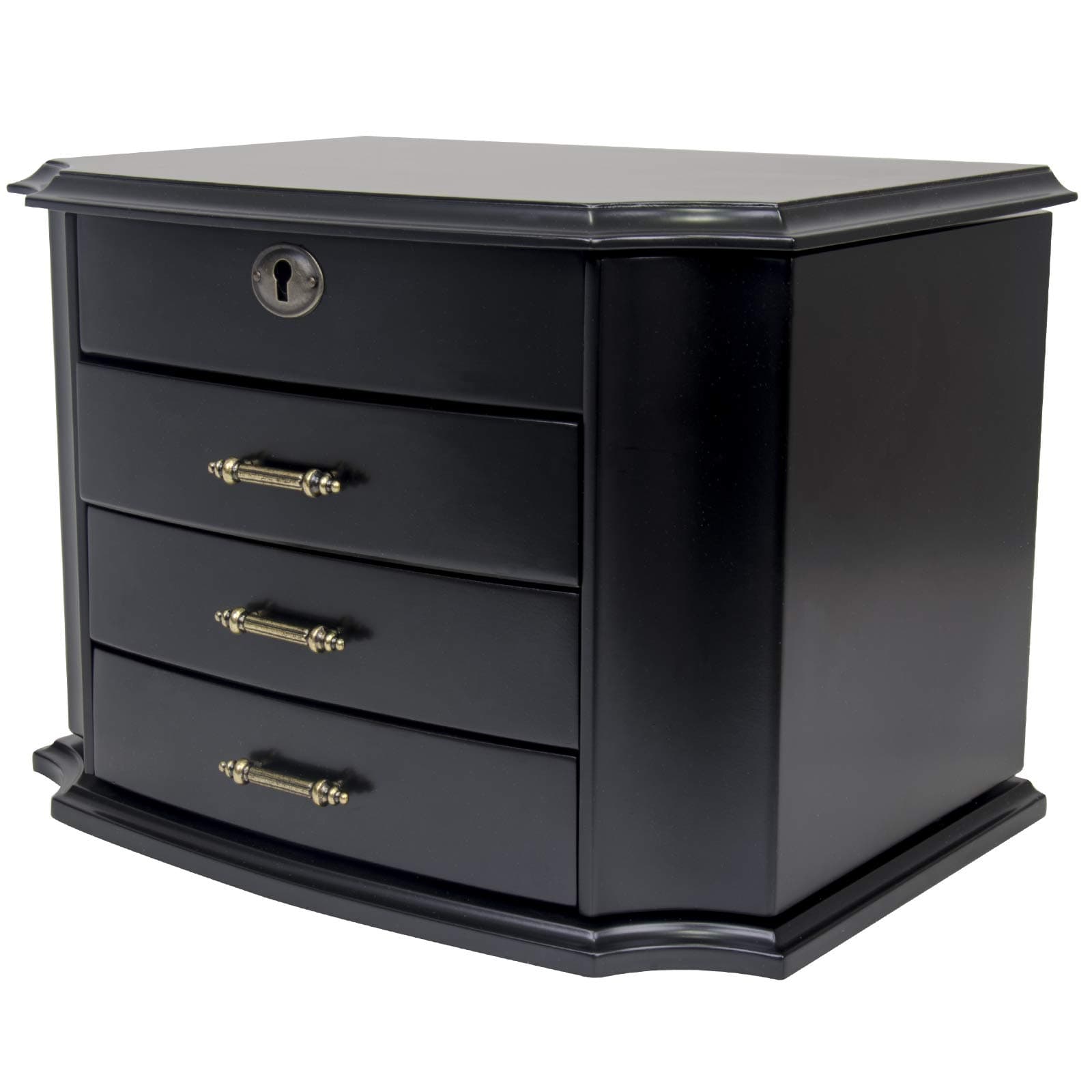 Grace Wood Finish Necklace Jewelry Box Armoire Four Storage Compartments - Dimensions 10.5"H x 12.75"W x 8.25"D …