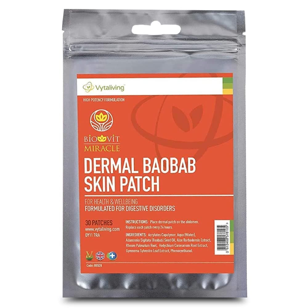 VYTALIVING Miracle Baobab Skin Patch-30 Patches - Bloated Stomach Relief - Bloating Relief and Weight Loss - Constipation Relief - Easy Digest - Immune Booster - Circulation Booster - As Seen in Press