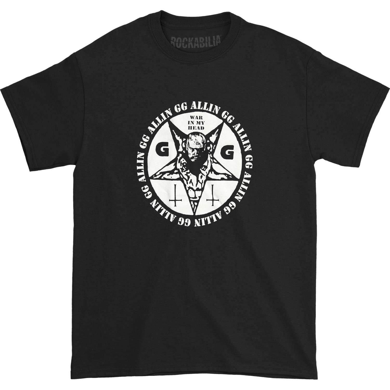 GG Allin Men's War in My Head T-Shirt Black L