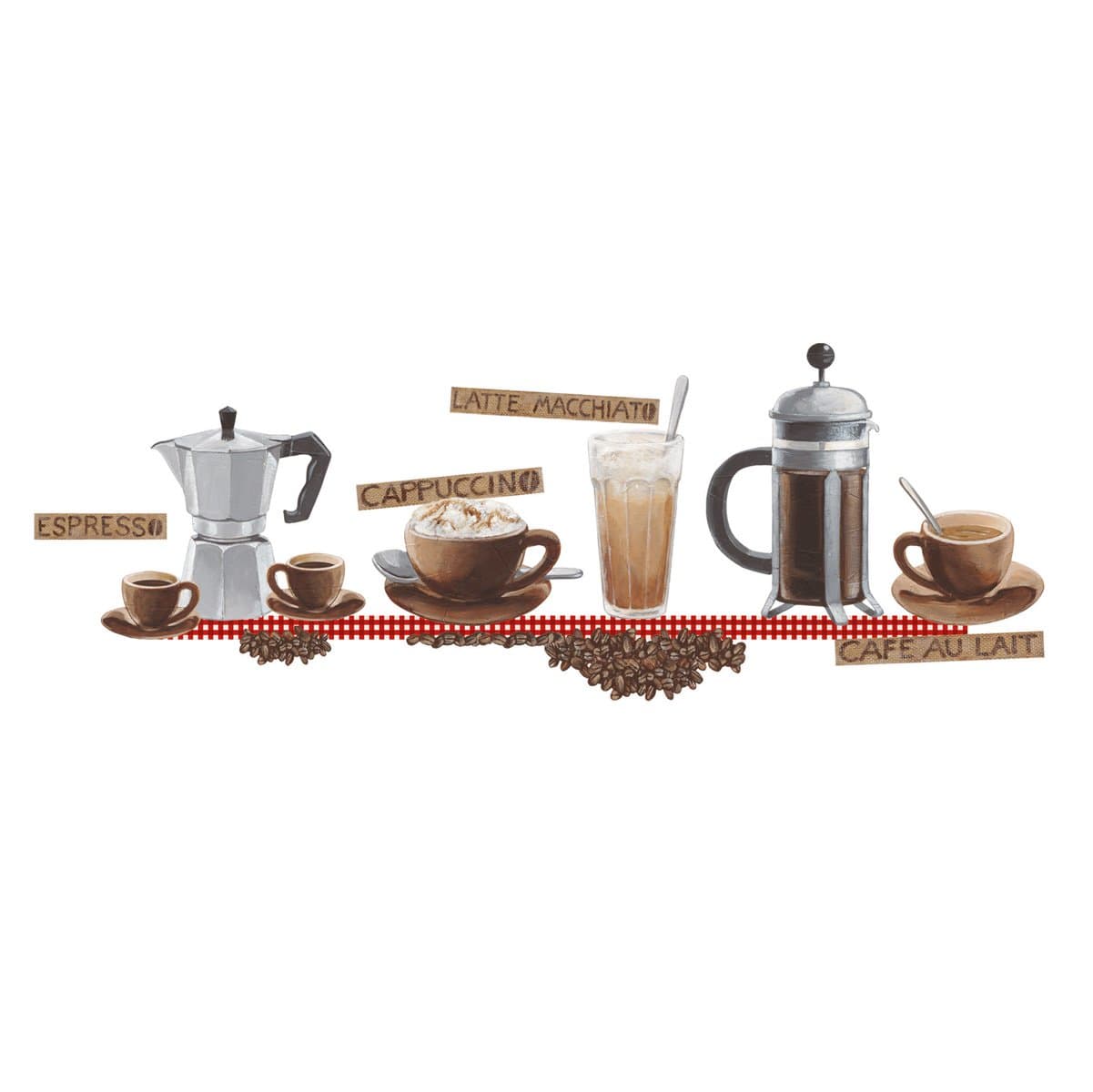 Platin Art Wall Decals Deco Sticker, Coffee