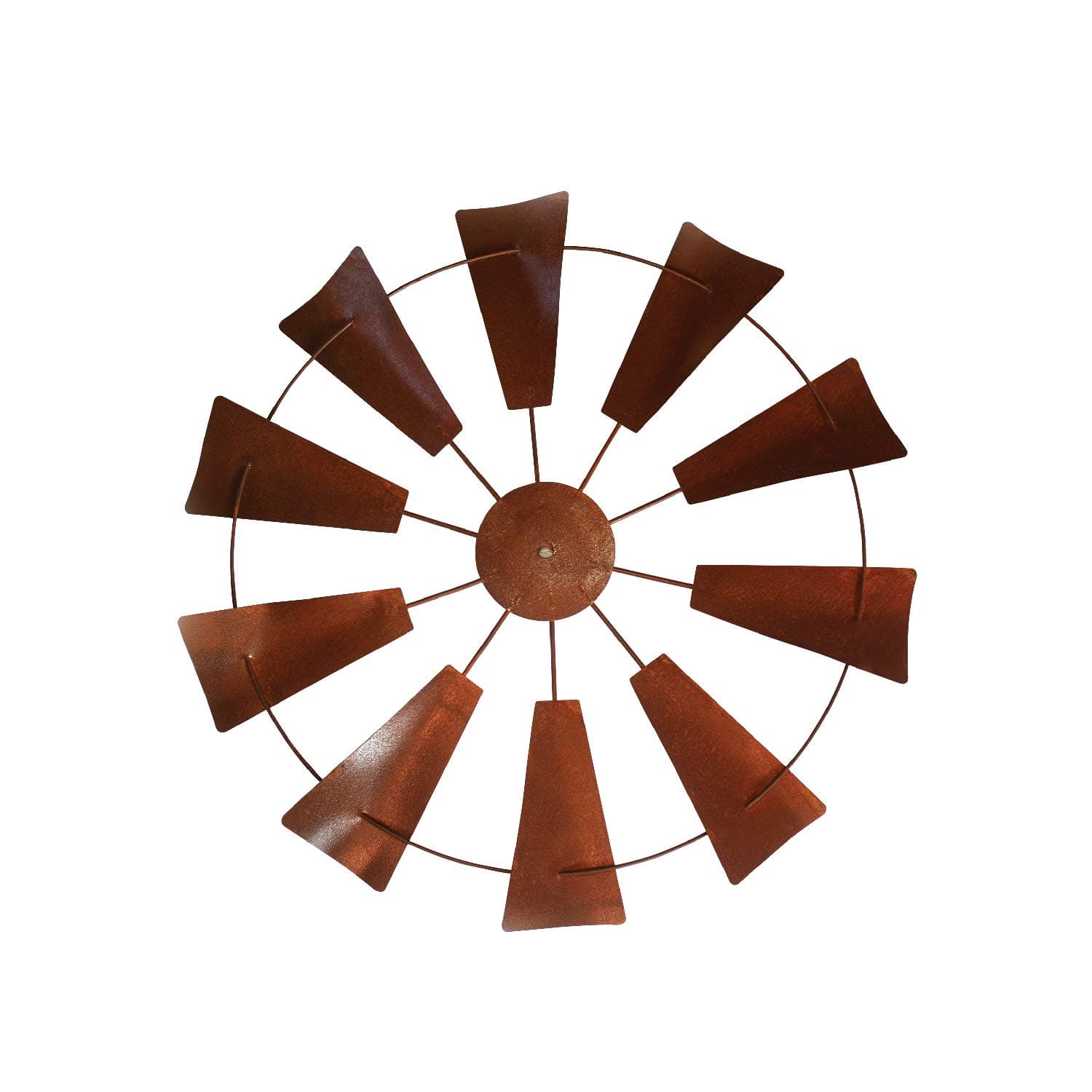 Rustic Farmhouse Windmill Wall Decor - 20" Rusty Round Metal Country Magnolia Farm Wind Mill Home Decor. Windmills Design Accents in Joanna Gaines Fixer Upper Style for House Walls Kitchen barn Art