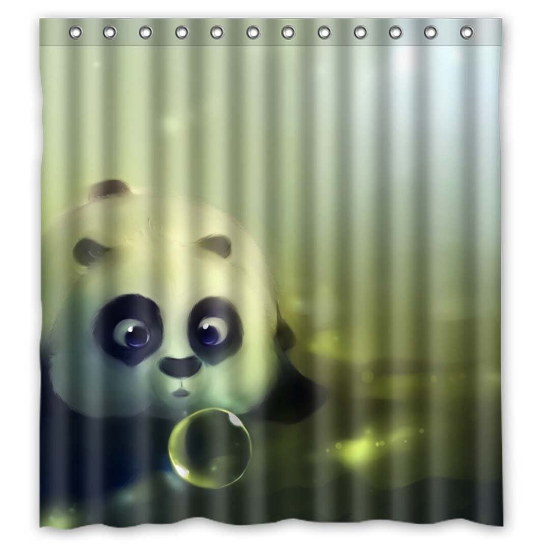 Doubee Personalised Panda Bamboo Waterproof Shower Curtain PEVA Shower Curtain 167 x 183 cm, polyester, E, 66" x 72"