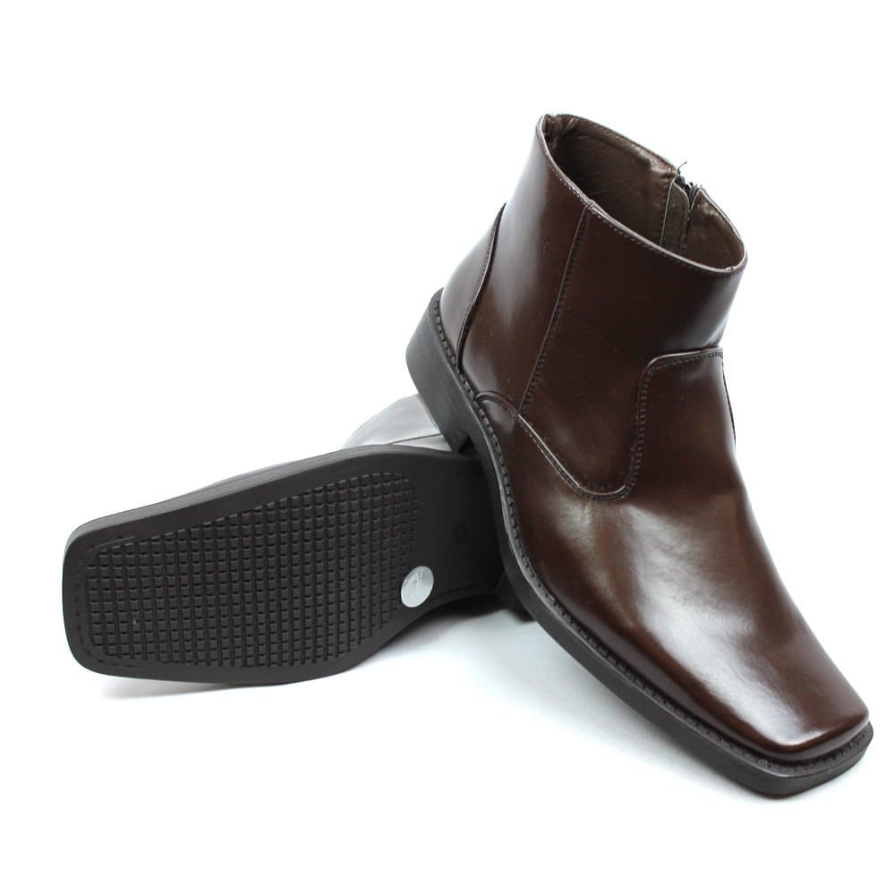 Black High Top Men's Dress Boots Side Zipper Columbus Modern