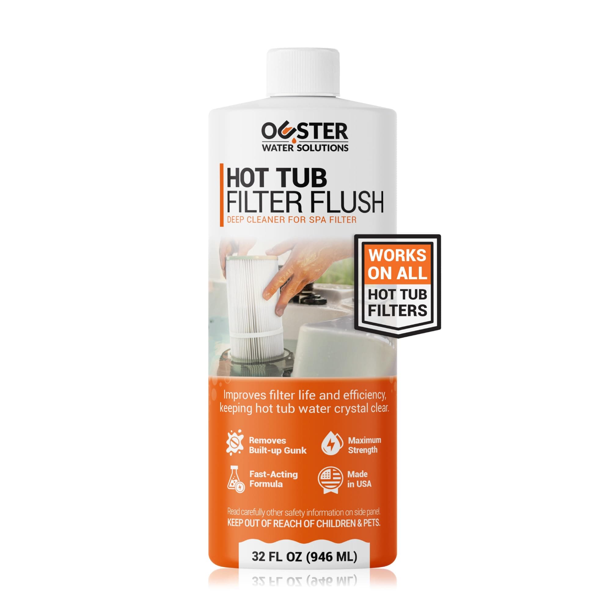 - Bio Ouster Hot Tub Filter Cleaner Soaking Solution - Removes Gunk & Improves Filter Life & Efficiency - Hot Tub Cleaner & Spa Chemicals - Made in USA (32oz)