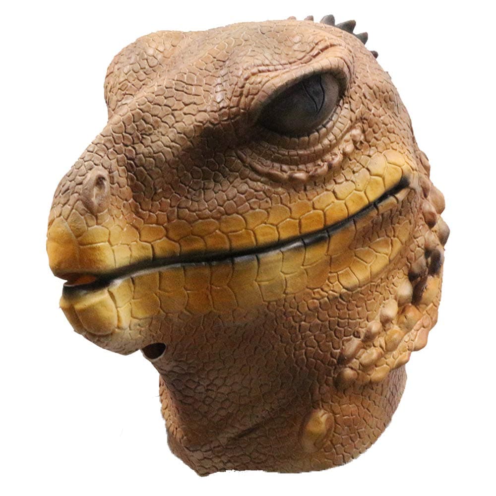 Lizard Mask Adult Latex Reptiles Animal Head Lizard Ghecko Halloween Carnival Mask Fancy Dress Props Multicoloured, Multicoloured, One size
