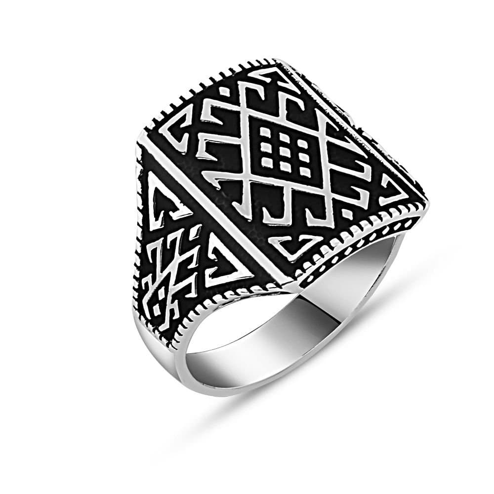 argunjewelleryTurkish Ottoman Jewelry Nice Seljuk Motif 925K Sterling Silver Men's Ring