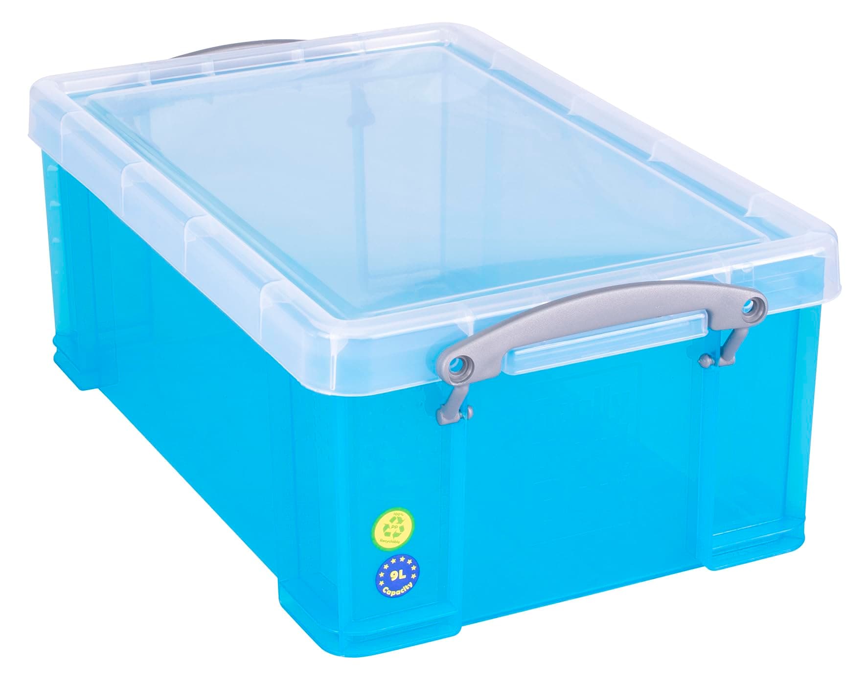 Really Useful BoxPlastic Storage Box 9 Litre Trans Blue