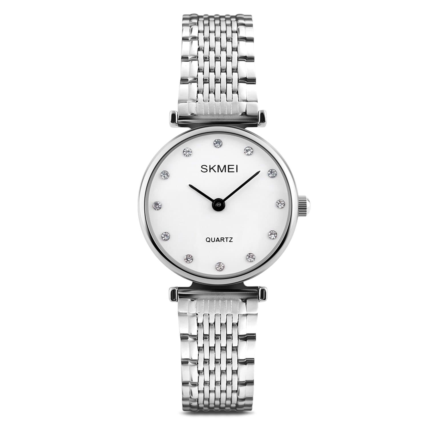 Womens Fashion Analog Watch,Dress Casual Quartz Watches for Classic Women Wrist Watch Waterproof 30M Water-Resistant Crystal Time Mark-Silver