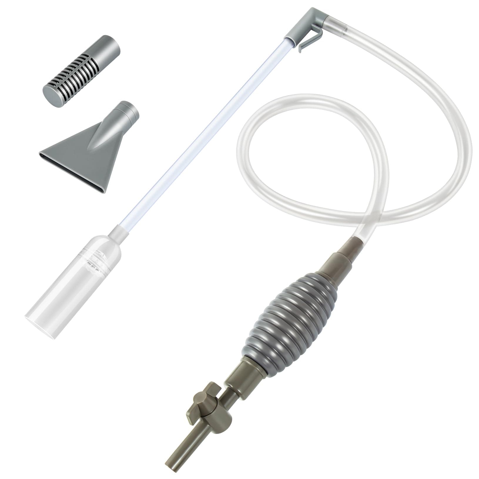 Ponpon Aquarium Siphon Vacuum Cleaner for Gravel and Sand, Fish Tank Vacuum Gravel Cleaner, Manually Fish Tank Water Changer