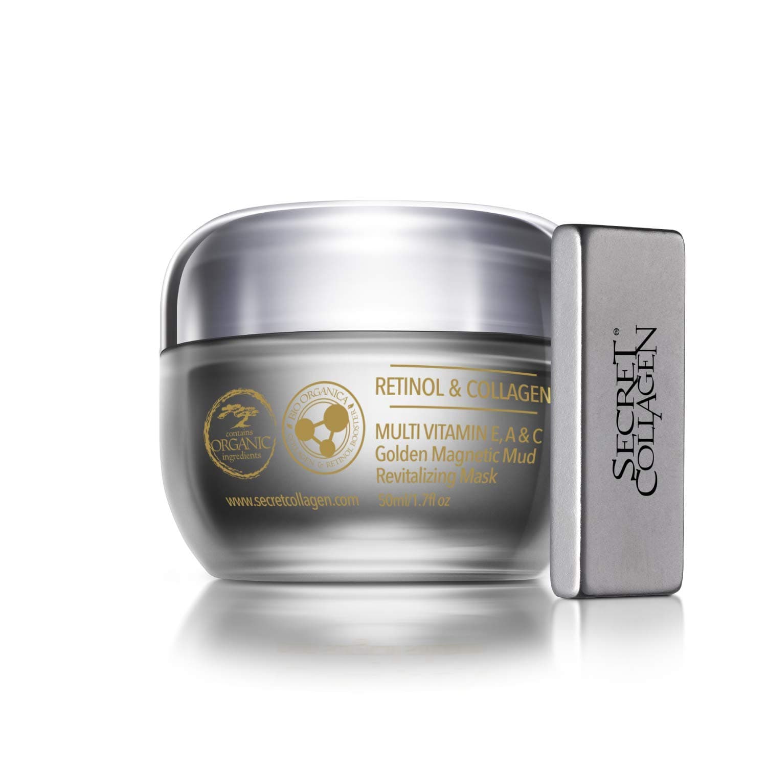 Vitamin C, E, & A Magnetic Mud Mask - Reduces Redness, Smoothes Skin, Cleanses w/Natural Ingredients Retinol, Collagen & Argan Oil