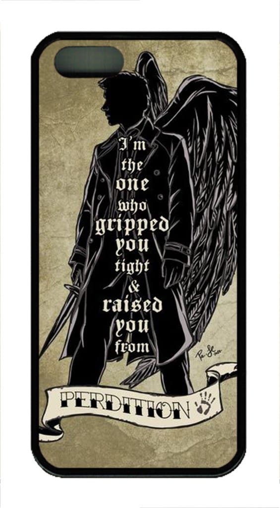 iCustomonline iPhone 5 5s Personalized Custom Supernatural Castiel Rubber Phone Case Back Cover for iPhone 5 5s