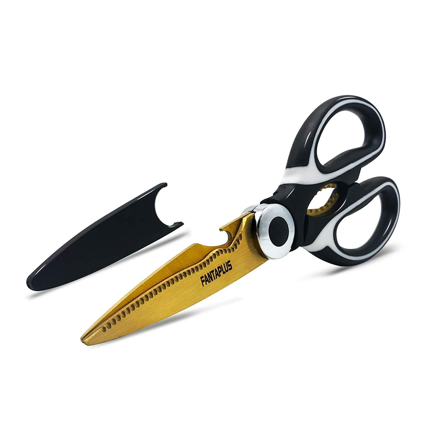 Premium Heavy Duty Kitchen Shears come with herb stripper gift. Ultra Sharp Stainless Steel shears Multi-function Kitchen Scissors for Chicken,Poultry,Fish,Meat,Vegetables,Herbs,BBQ