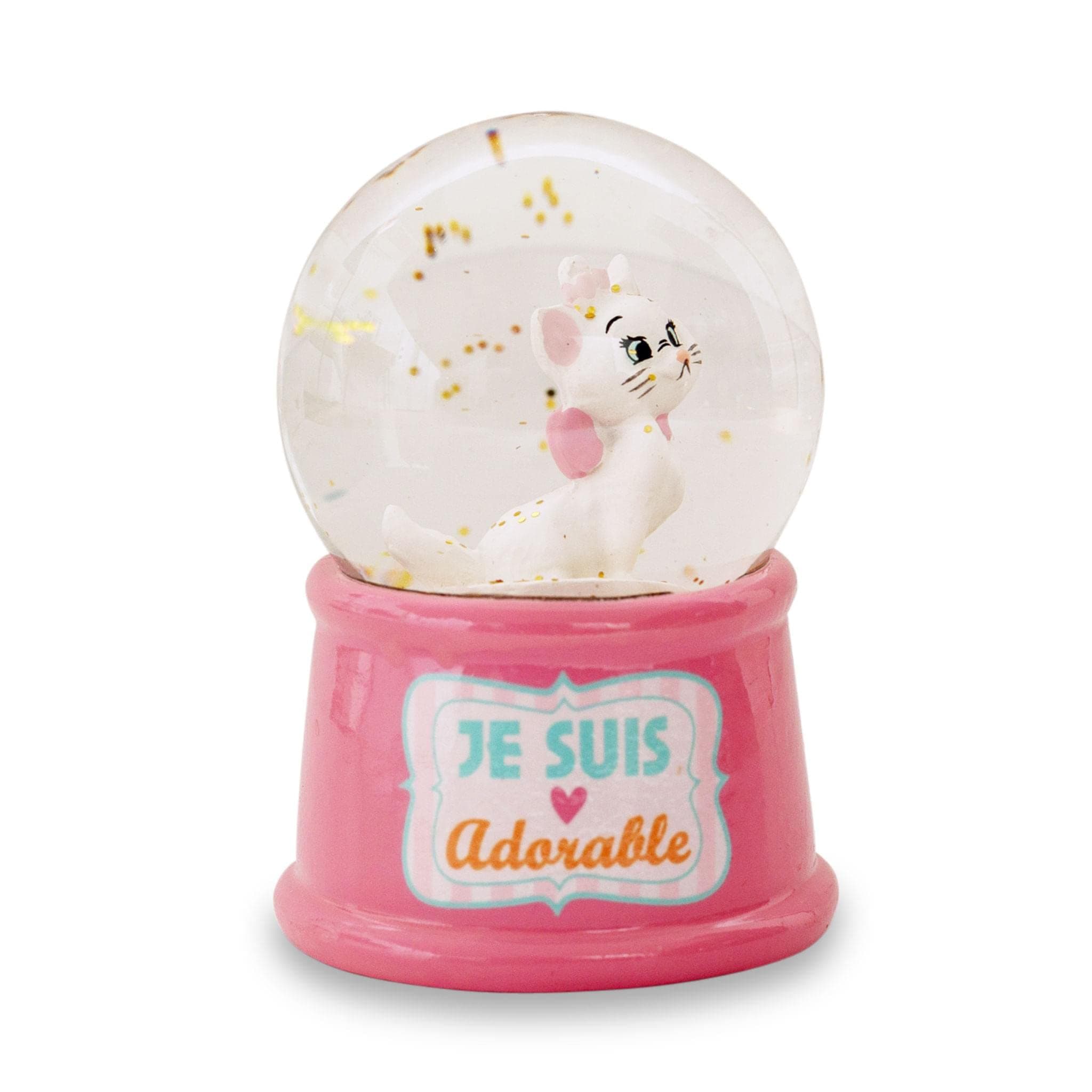 Silver Buffalo Disney Aristocats Marie Je Suis Adorable Light Up Snow Globe, Pink, 55mm