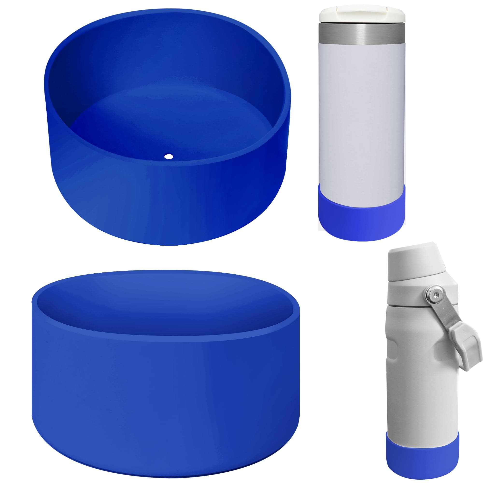 Silicone Boot for Stanley AeroLight Transit Bottle 16/20 oz, Bottom Protector Boot Compatible with Stanley IceFlow Fast Flow Bottle 16oz and more Tumblers with 2.72-2.9 inch Bottom, Set of 2, Blue