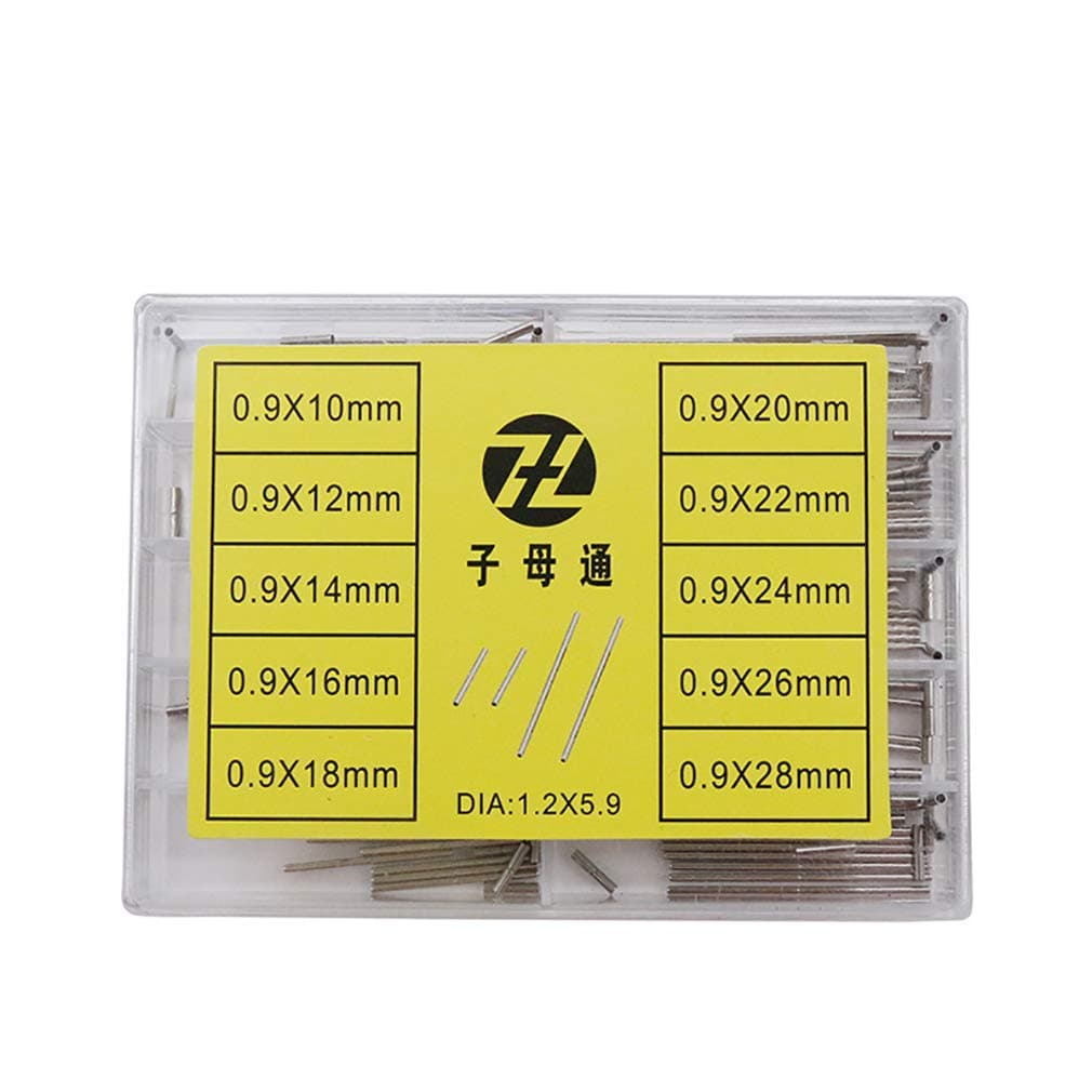 Nice PiesNIBD Stainless Steel 10mm~28mm Assort Size Watchband Capsa Tube Bars Set Dia 1.2 Watch Strap Clasp Tube Link Bracelet Connecting Shaft Watch Accessories Watch Repair Tool Boxed Mother-Child