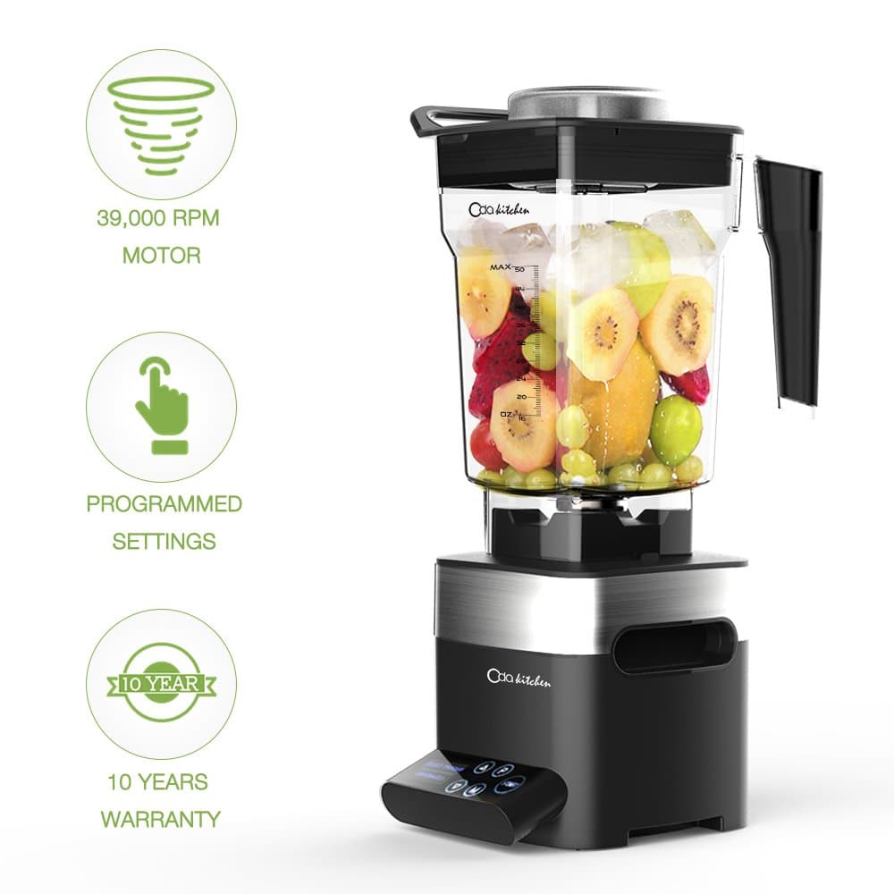 Oda Kitchen Professional Blender - Commercial & Personal Home Smoothie Blender, 39,000 RPM Smoothie Maker with Patented Carbon Steel Blades & BPA-Free Tritan Pitcher for Healthier & Smoother Drinks