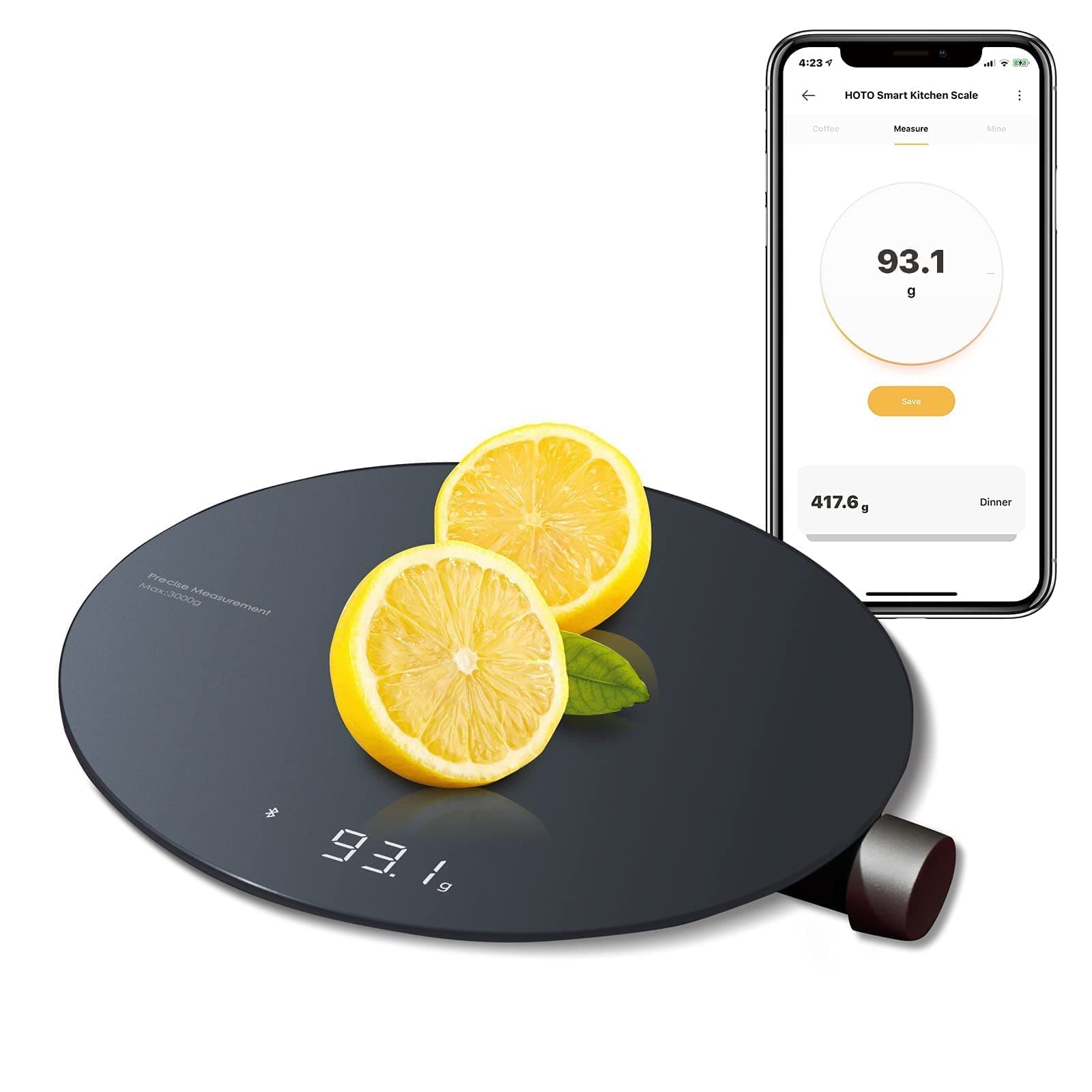 Smart Food Scale, Kitchen Scales Digital Weight Grams And Oz, Coffee Scale With 0.1G High Precise Sensor, Measures In 4 Units (G/Ml/Oz/Lb: Oz),Batteries Not Included