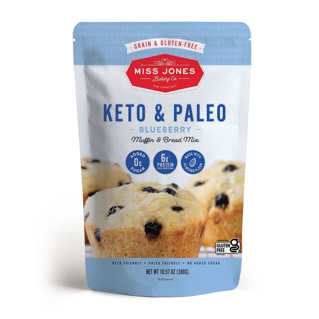 Keto Blueberry Muffin Mix - Gluten Free, Low Carb, No Sugar Added, Naturally Sweetened Desserts & Treats - Diabetic, Atkins, WW and Paleo Friendly