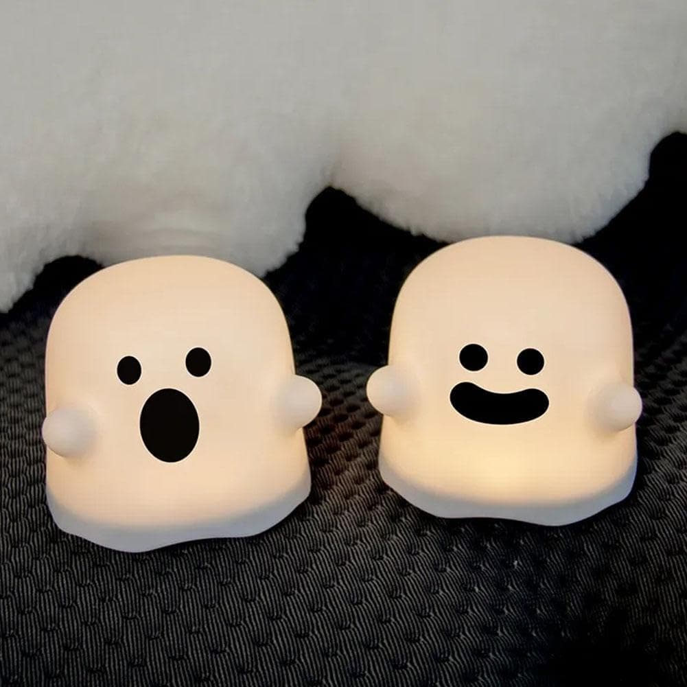 S-JIANG Ghost Halloween Night Light USB Rechargeable Ghost Silicone Night Lights Halloween Prop Gifts Bedroom Decor