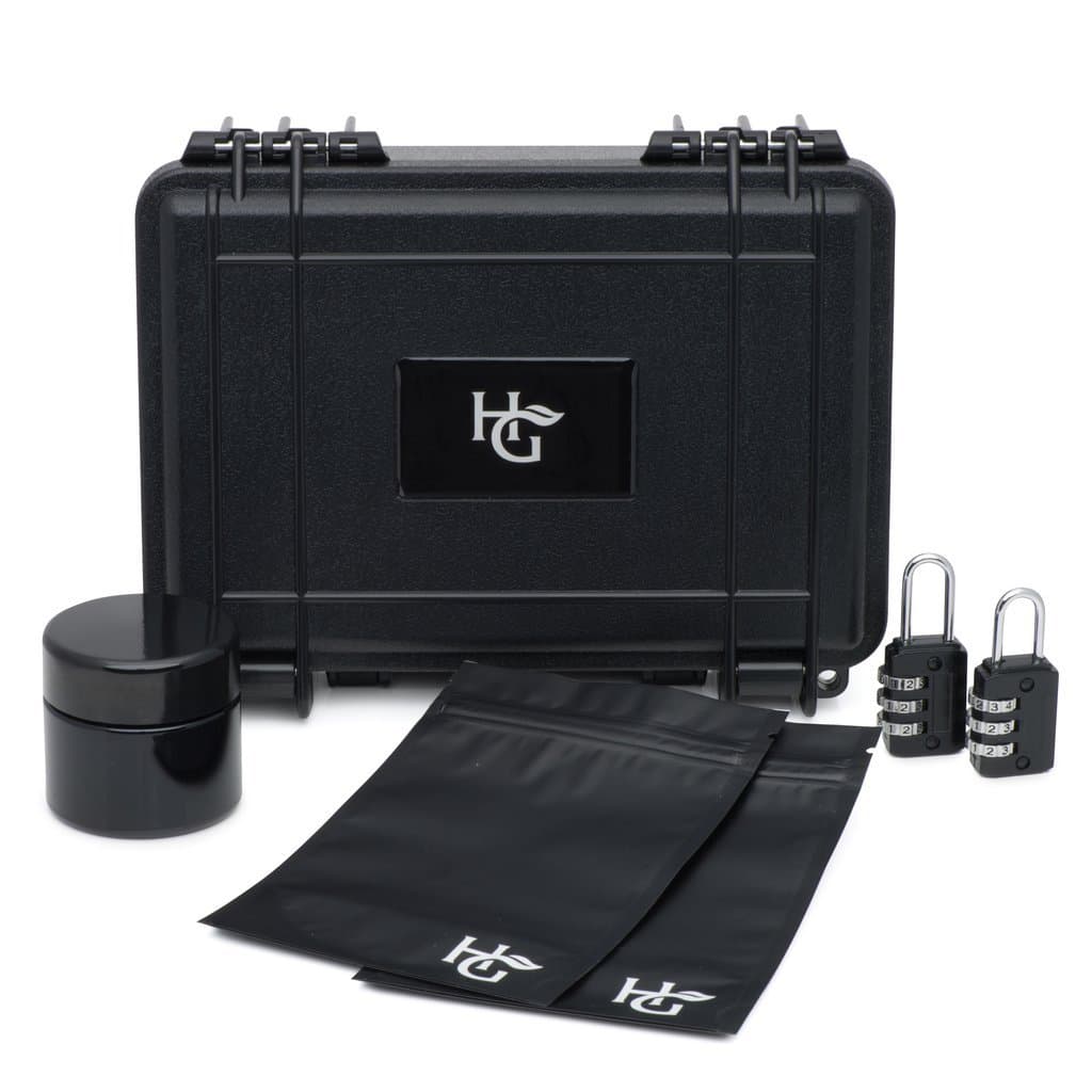 Herb Guard Smell Proof Container with 2 Combination Locks - Discreet Hardshell Case Comes with a Smell Proof Jar and 2 Travel Bags | The Premium Airtight Container for Home and Travel Storage