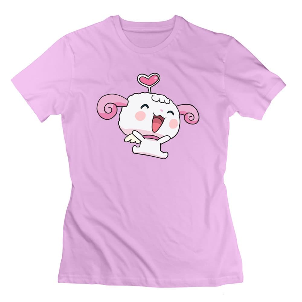 Dorothy Woman's Anime Tamagotchi Cute Hapihapitchi Tama Pet T-shirt Pink