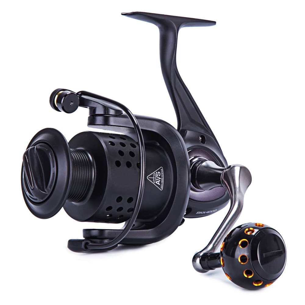 Thekuai Spinning Fishing Reel 9+1BB Stainless Metal Body Smooth Powerful CNC Integrated Carbon Fiber Brakes Anti-Corrosion for Saltwater Freshwater Fishing(JG3000)