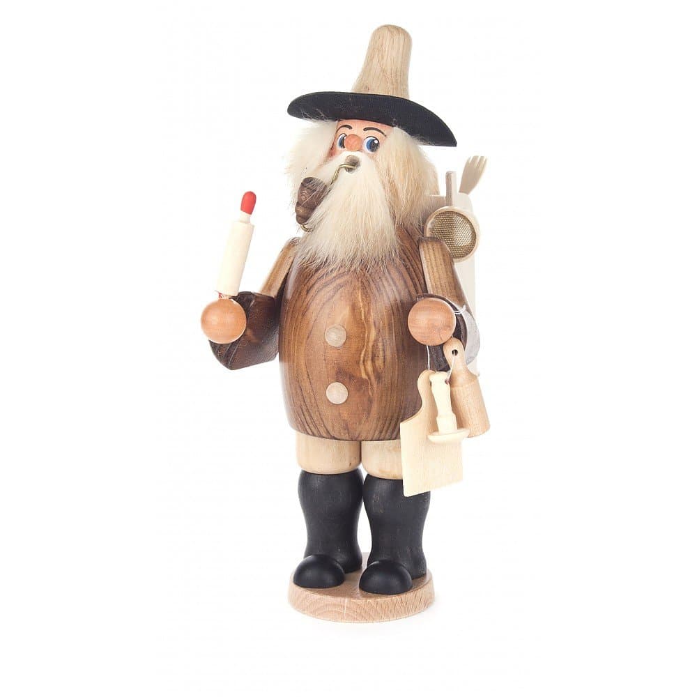 German Incense Smoker Woodwork salesman - 24,5cm / 10 inch - Dregeno Seiffen